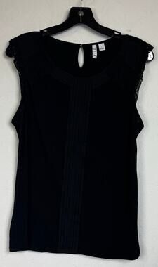 Elle Black Sleeveless Blouse Women's Large